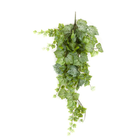 Plante suspendue artificielle Feuille de vigne vert/blanc 100 cm