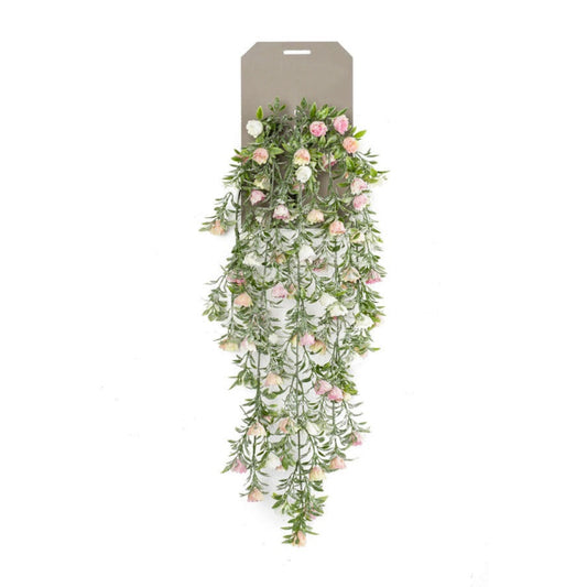 Kunst hangplant Rose Mini Crème/Roze 75cm