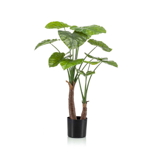 Kunstplant Alocasia boom met 2 stammen 110 cm