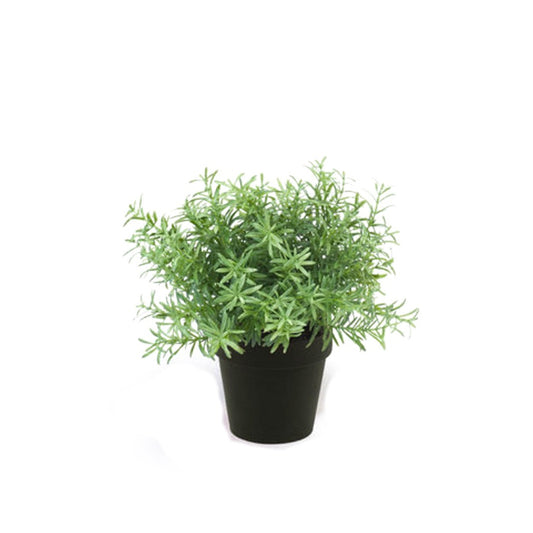Plante artificielle Romarin 22 cm en pot noir