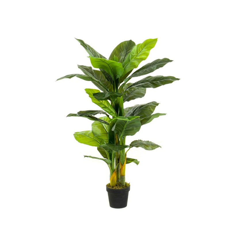 Plante artificielle Spathiphyllum à 3 tiges en pot 130 cm